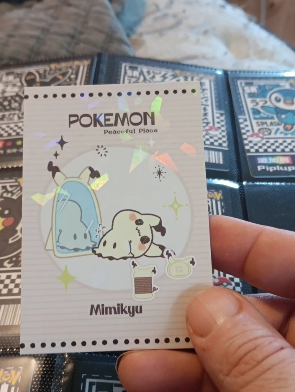 POKEMON Mimikyu Note Card - Cream and Light Blue